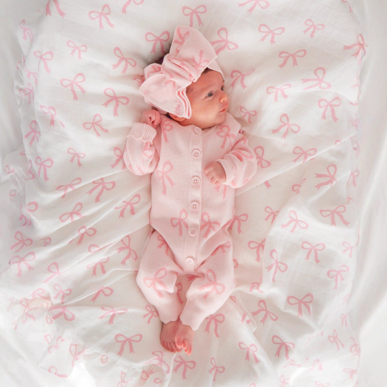 Bow Knit Baby Romper
