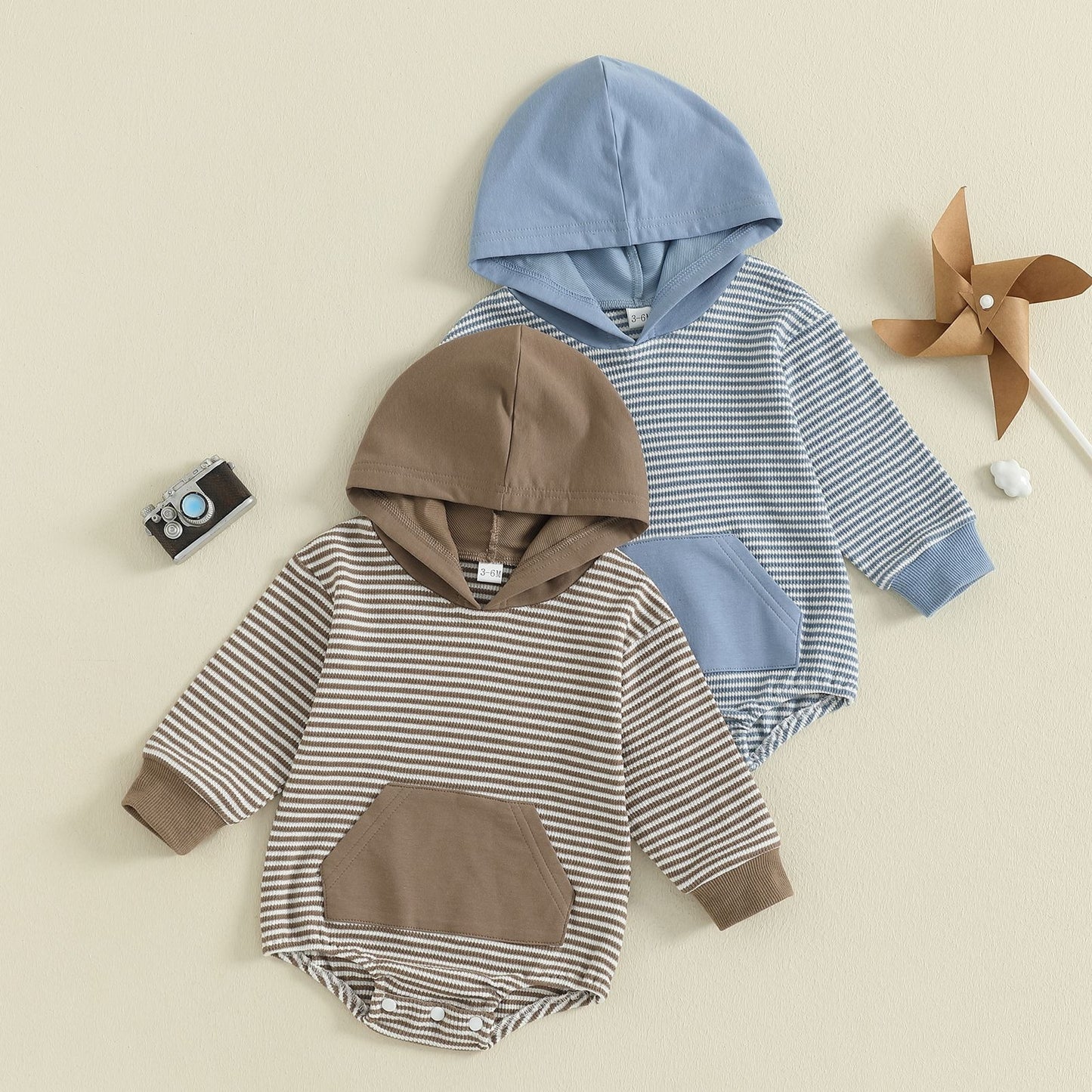 Cozy Striped Baby Romper
