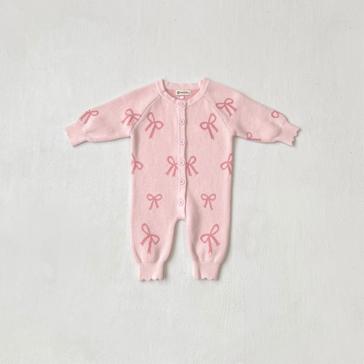 Bow Knit Baby Romper