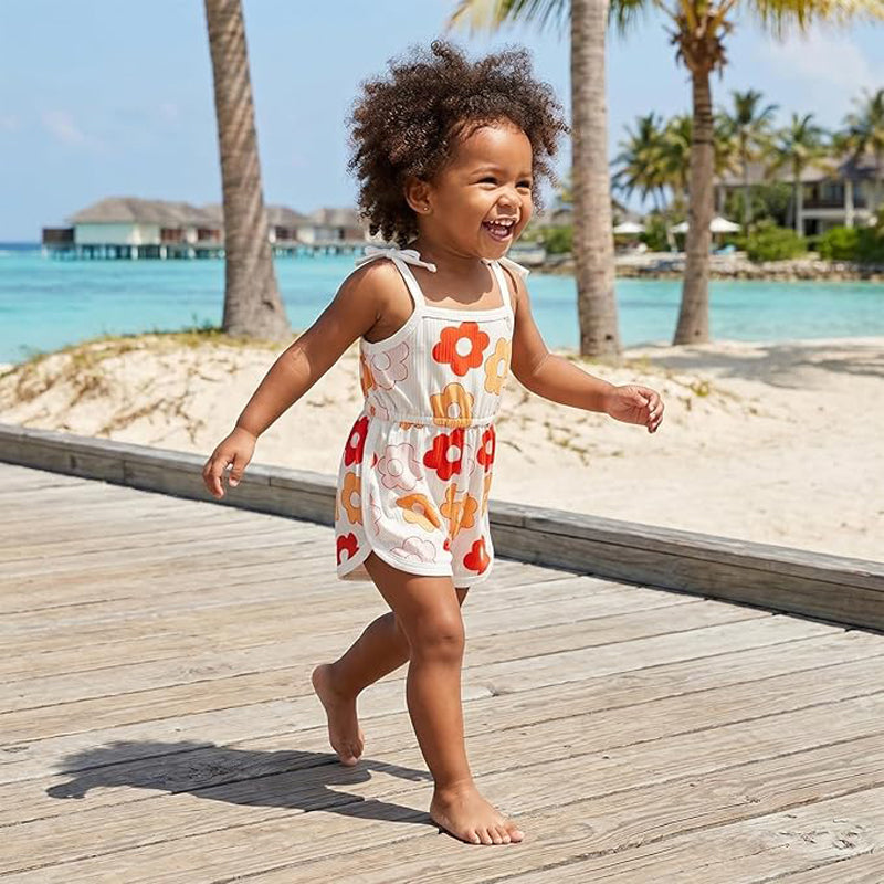 Floral Tie-Up Baby Romper