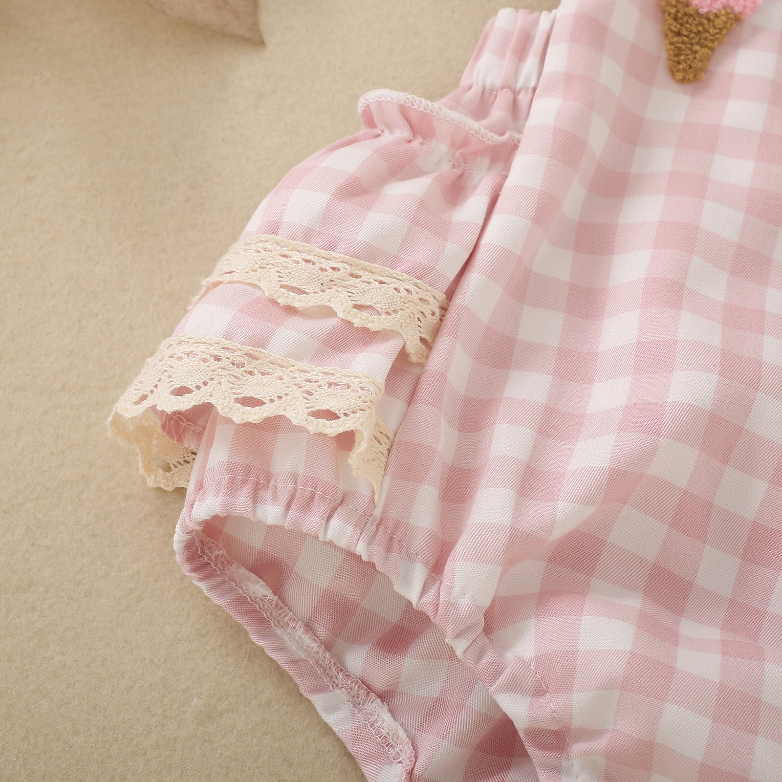 Plaid Strap Girls Romper