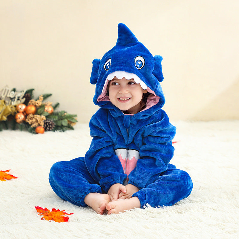 Cozy Animal Flannel Baby Romper