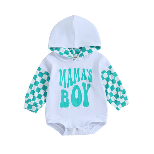 Cozy Plaid Hooded Baby Romper