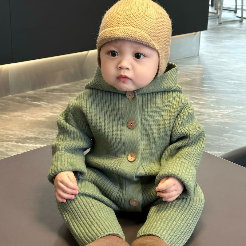 Cozy Knit Baby Romper