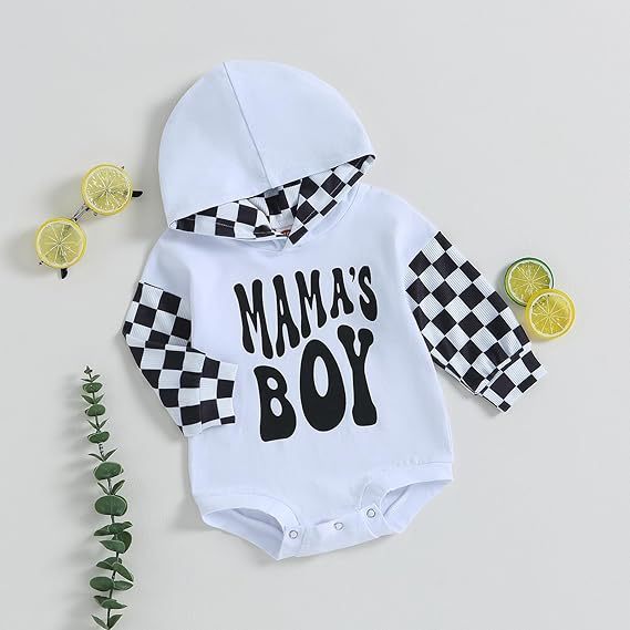 Cozy Plaid Hooded Baby Romper