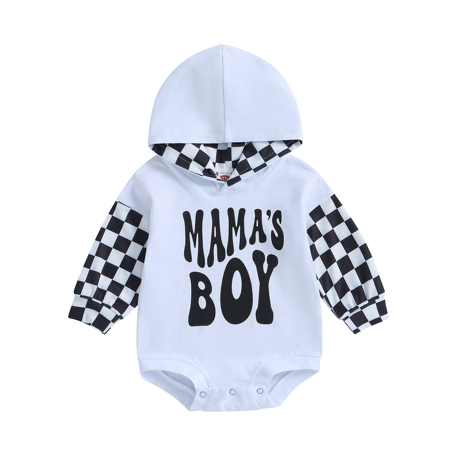 Cozy Plaid Hooded Baby Romper