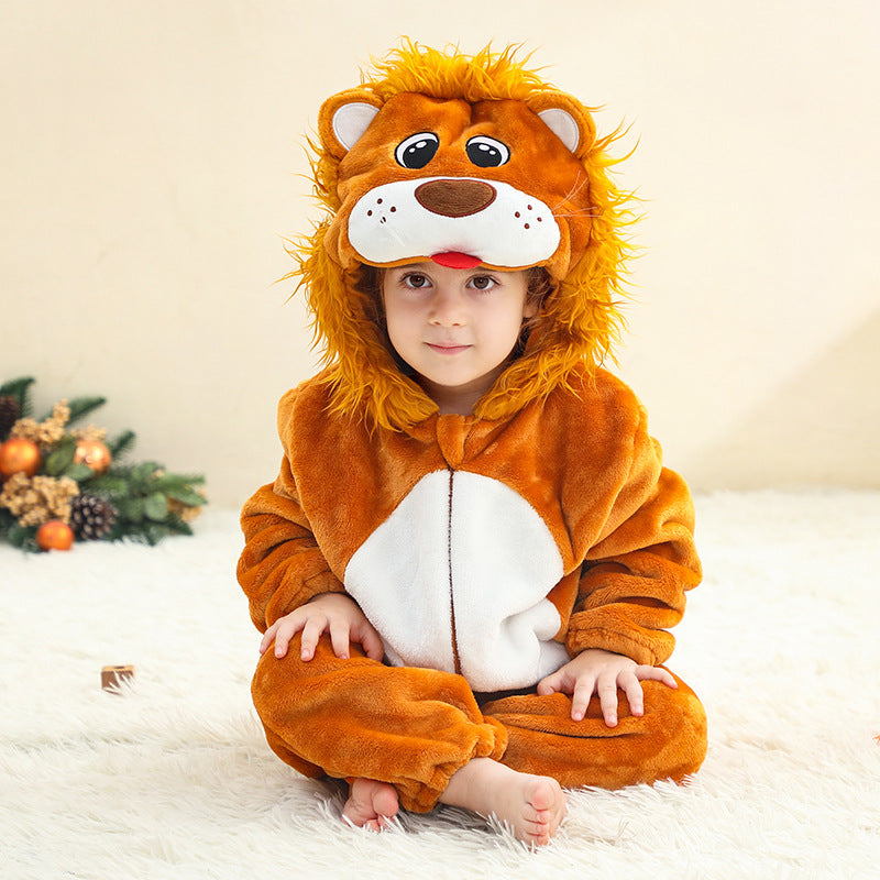 Cozy Animal Flannel Baby Romper