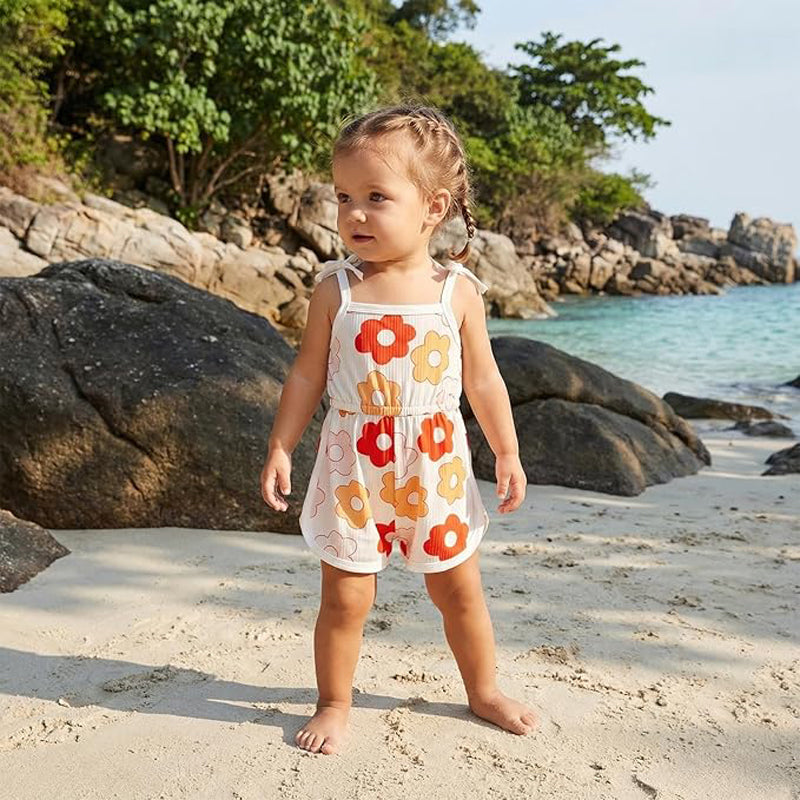 Floral Tie-Up Baby Romper