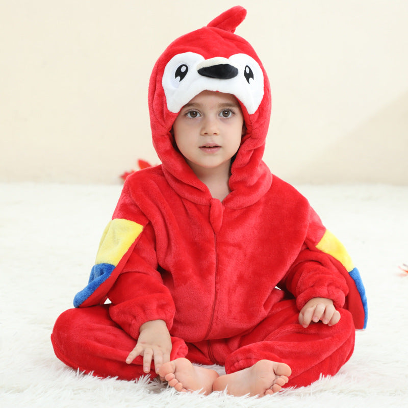 Cozy Animal Flannel Baby Romper