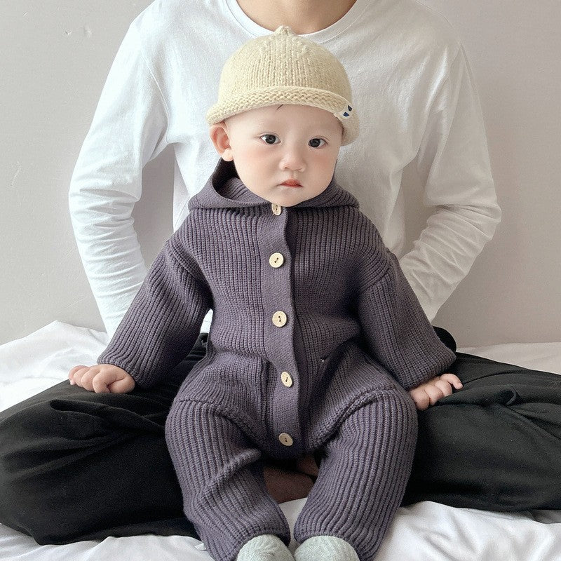 Cozy Knit Baby Romper