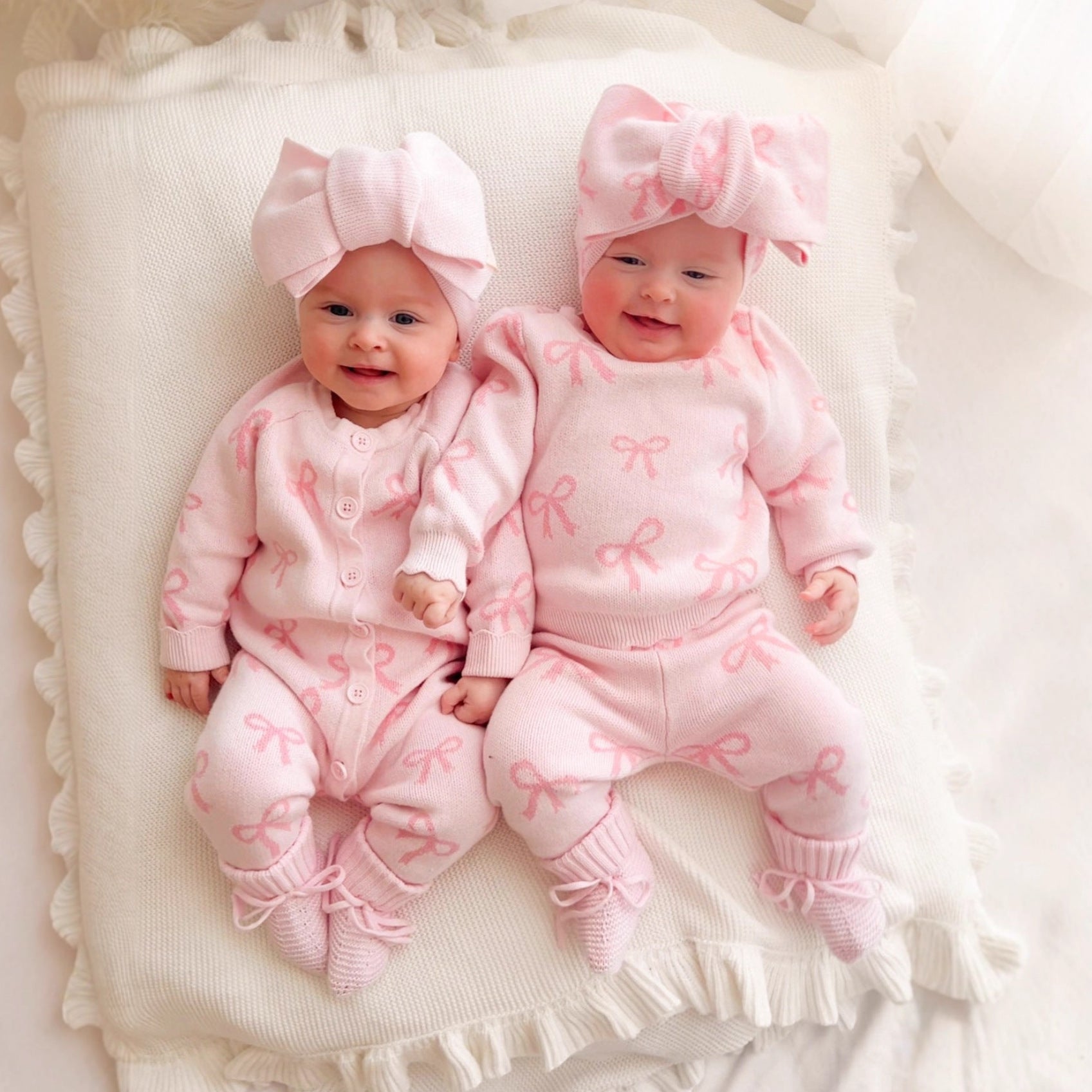 Bow Knit Baby Romper