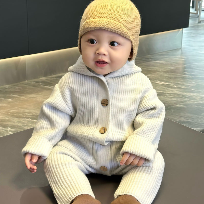 Cozy Knit Baby Romper