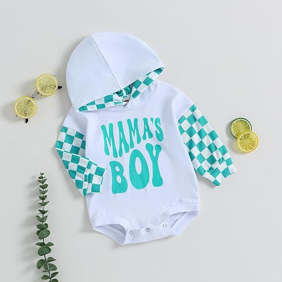 Cozy Plaid Hooded Baby Romper