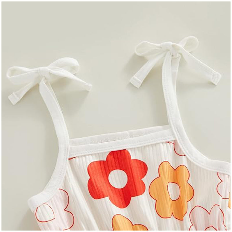 Floral Tie-Up Baby Romper