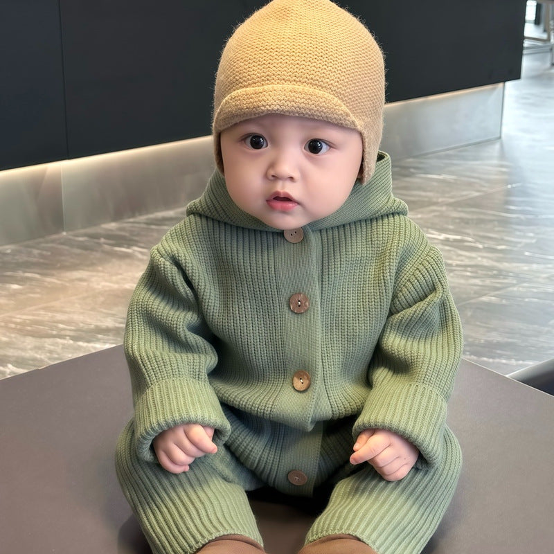 Cozy Knit Baby Romper